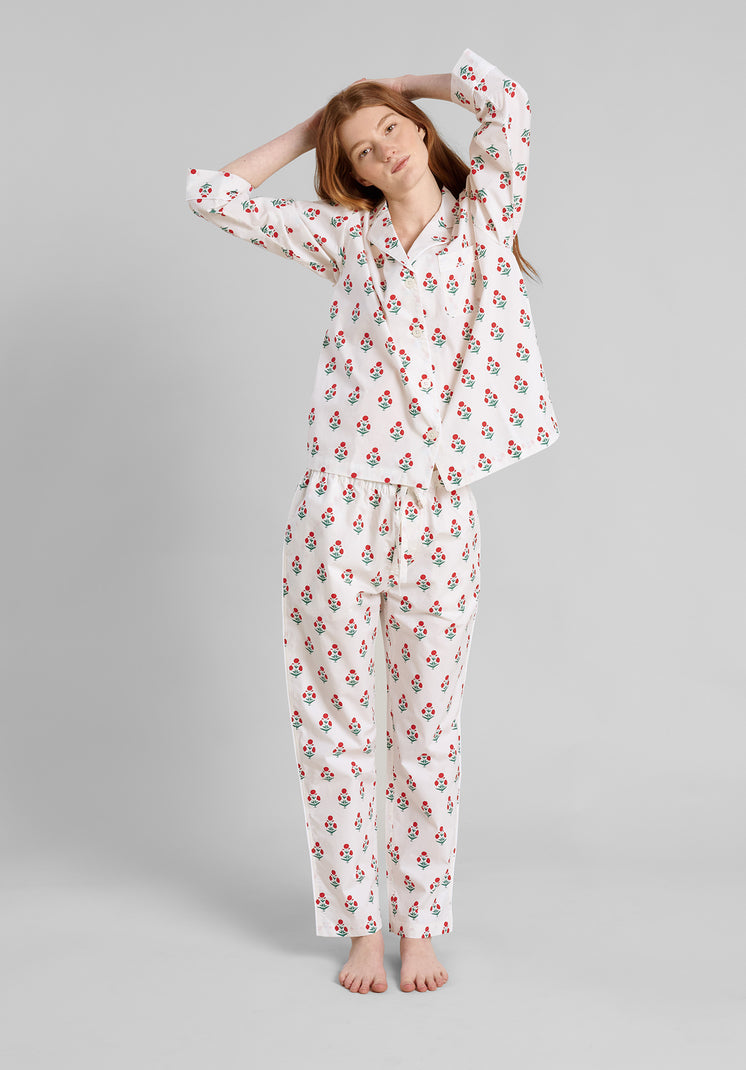 Marina Pajama Set in Poppy Print